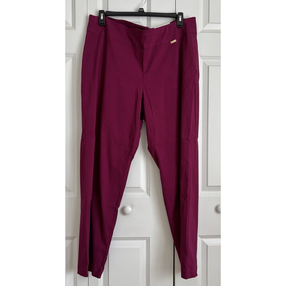 INC International Concepts Mid Rise Tummy Control Straight Pants Plus Sizes